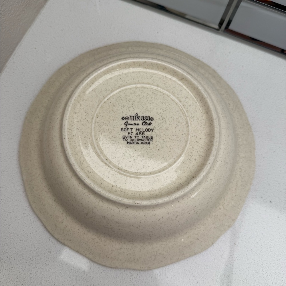 Mikasa Garden Club Soft Melody EC 456 Salad Bowl Soup Bowl 1970s 1980s - Picture 4 of 10